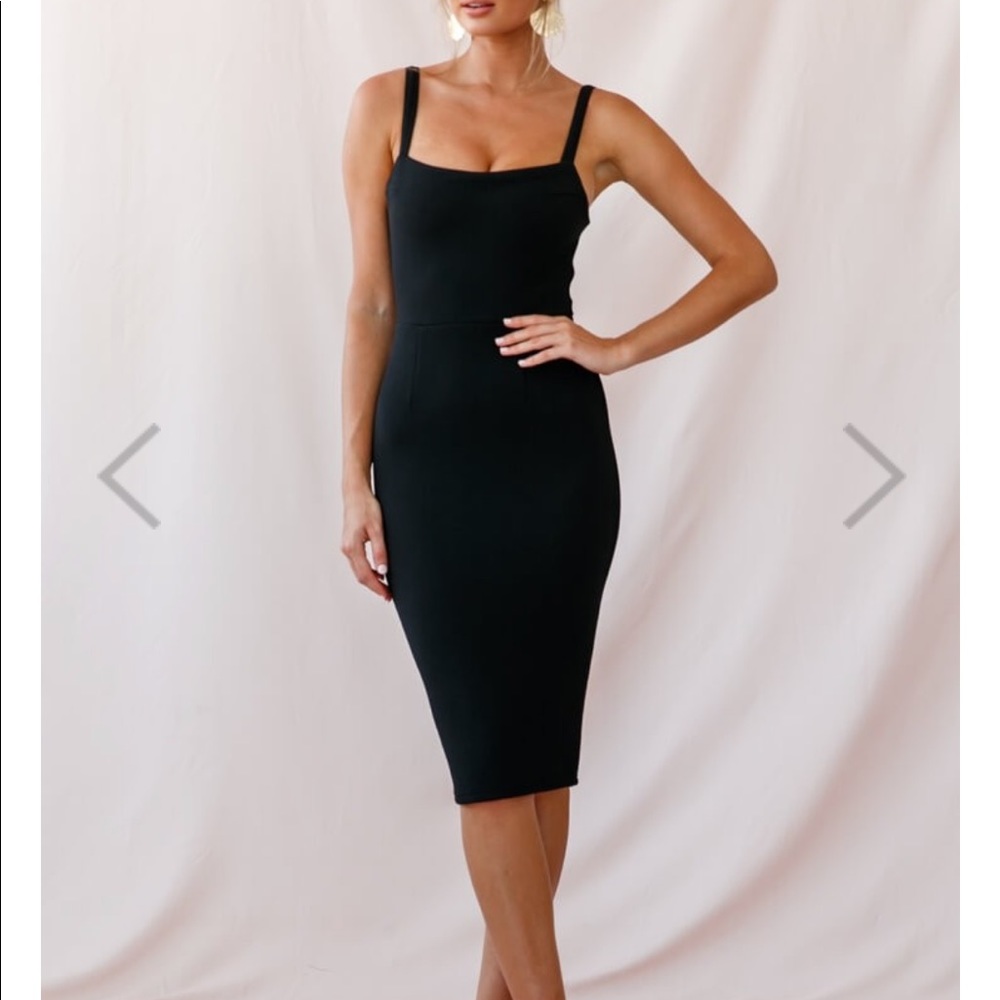 NWT Georgia Square Neck Midi Dress black - Selfie